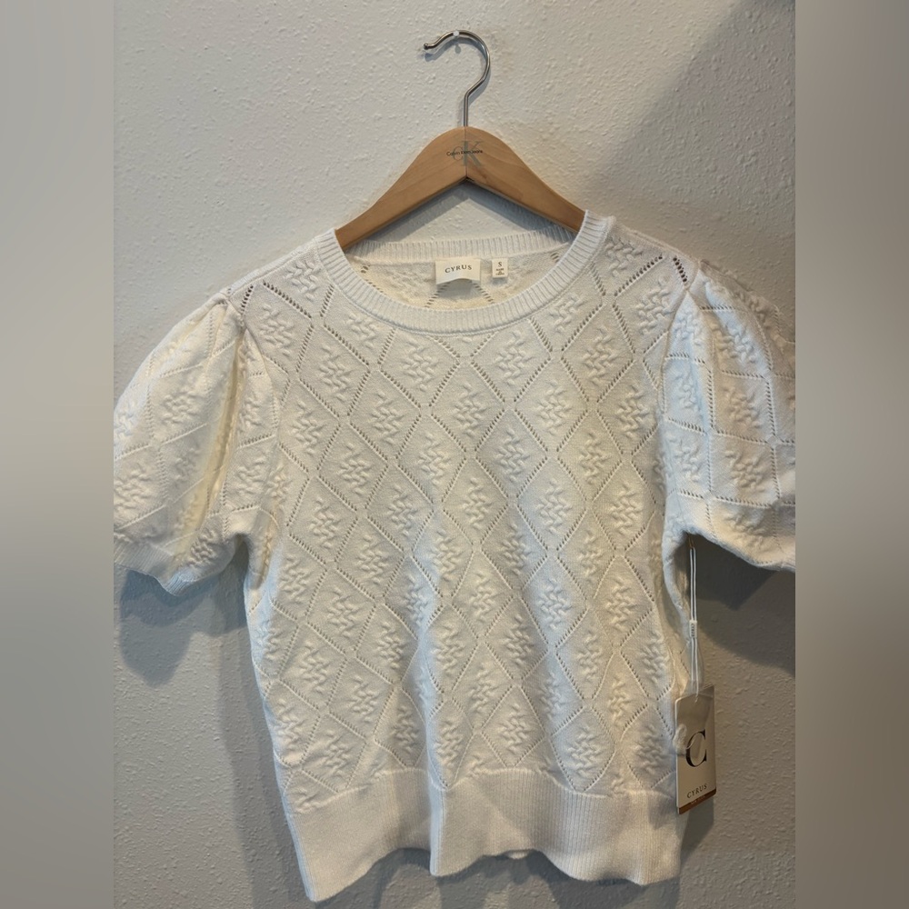 Cyrus puffed sleeve sweater small NWT
